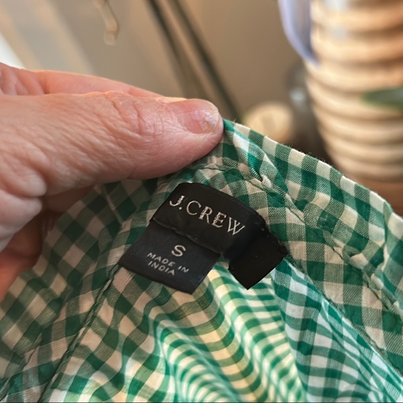 J. Crew Green Gingham Maxi Dress - Picture 2 of 4